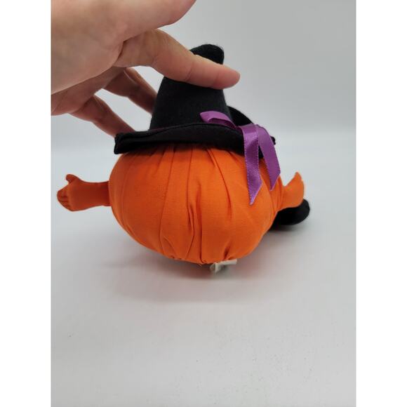 Vintage 1982 Hallmark Halloween Witch Pumpkin Beanbag Jack O’ Lantern w/ Legs - Picture 2 of 5